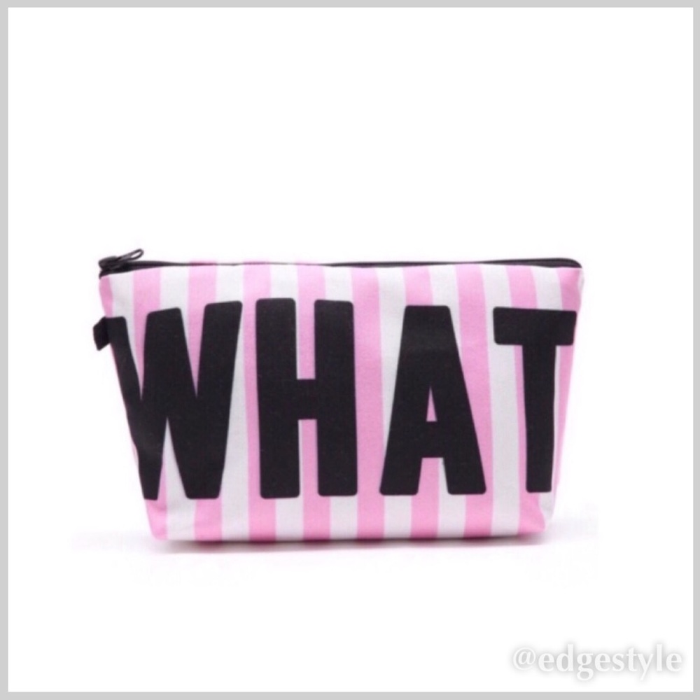 ☮️ HOST PICK ☮️ What Ever‎ Pink & White Make-Up Bag